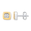 Thumbnail Image 1 of Diamond Earrings 1/20 ct tw Round-cut Sterling Silver & 10K Yellow Gold