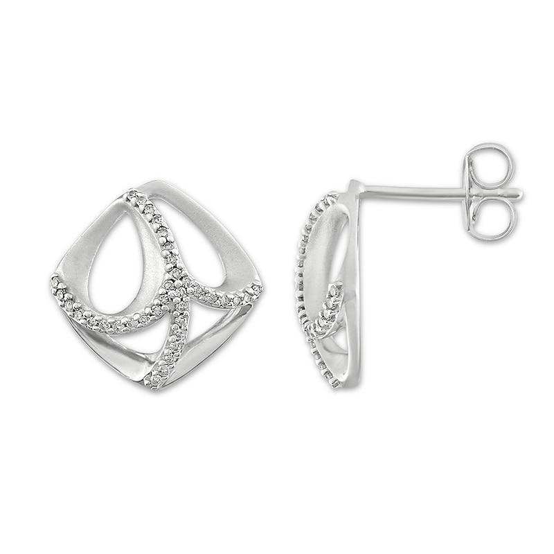 Diamond Earrings 1/6 ct tw Sterling Silver
