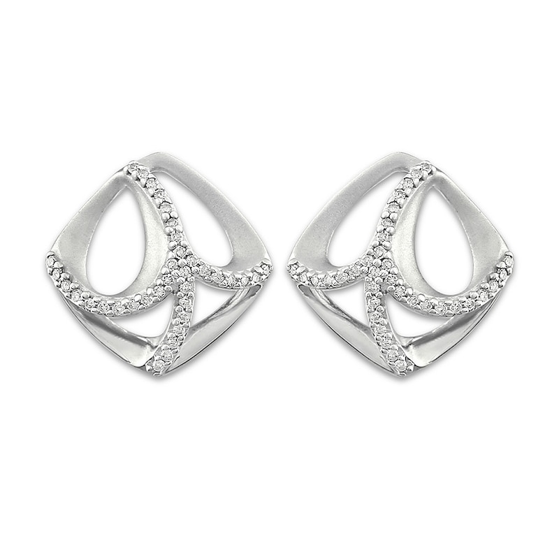 Diamond Earrings 1/6 ct tw Sterling Silver