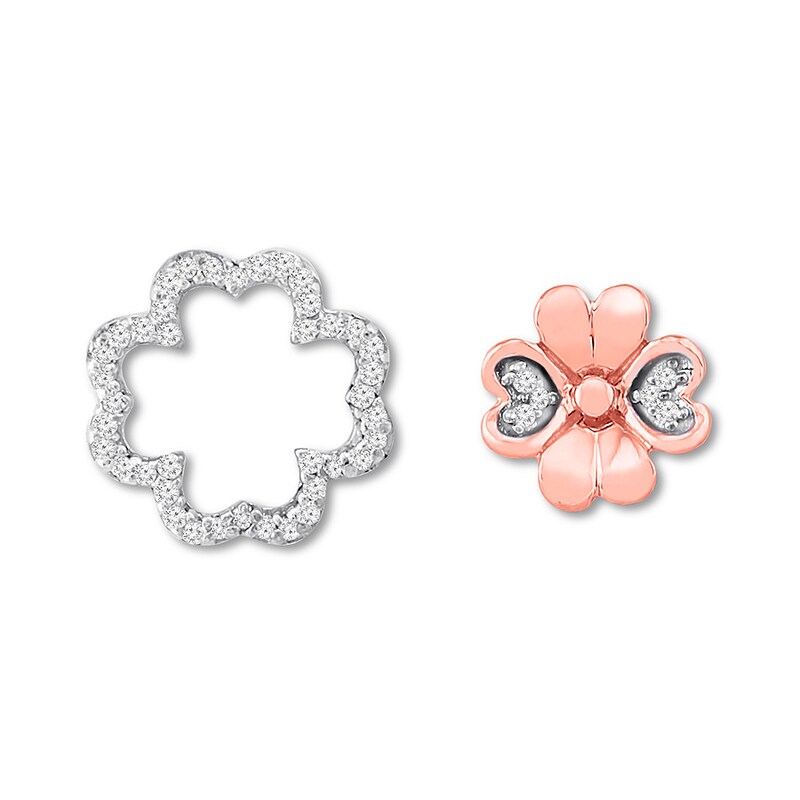 Main Image 1 of Diamond Mismatched Earrings 1/15 ct tw Round 10K Rose Gold