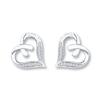 Thumbnail Image 1 of Diamond Heart Earrings 1/20 ct tw Round-cut Sterling Silver