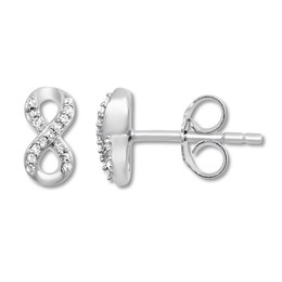 Petite Diamond Infinity Earrings 1/20 ct tw Sterling Silver