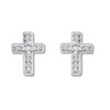 Petite Diamond Cross Earrings Sterling Silver