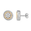 Thumbnail Image 1 of Diamond Circle Earrings 1/10 Carat tw Sterling Silver & 10K Yellow Gold