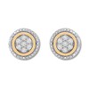 Thumbnail Image 1 of Diamond Circle Earrings 1/10 Carat tw Sterling Silver & 10K Yellow Gold