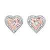 Thumbnail Image 2 of Diamond Heart Earrings Sterling Silver & 10K Rose Gold