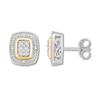 Thumbnail Image 0 of Diamond Rectangle Earrings Sterling Silver & 10K Yellow Gold