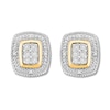 Thumbnail Image 1 of Diamond Rectangle Earrings Sterling Silver & 10K Yellow Gold