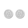 Thumbnail Image 1 of Circle Earrings Diamond Accents Sterling Silver