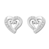 Thumbnail Image 2 of Diamond Heart Earrings Sterling Silver