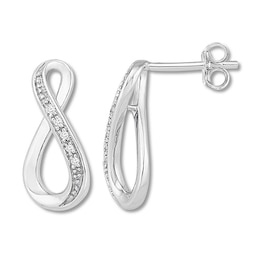 Diamond Earrings Sterling Silver