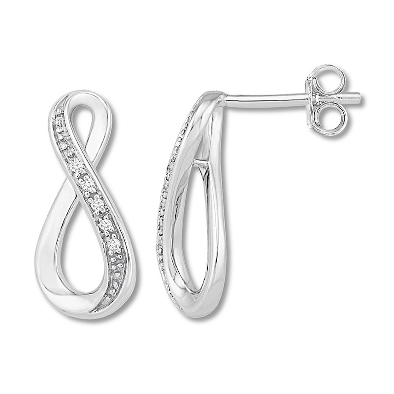 Main Image 1 of Diamond Earrings Sterling Silver