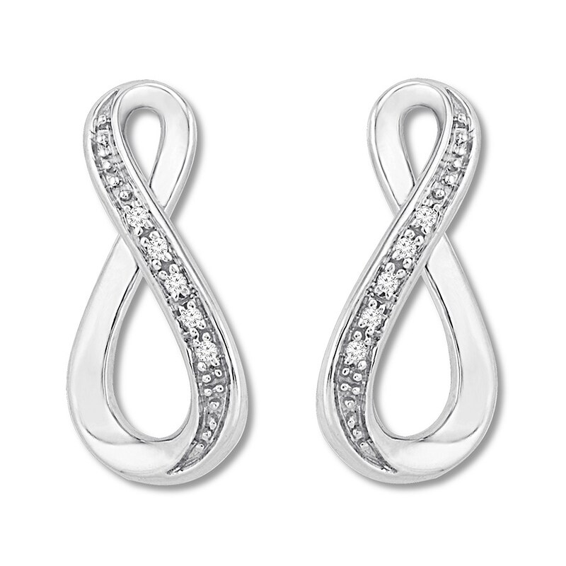 Diamond Earrings Sterling Silver