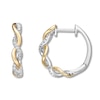 Diamond Hoop Earrings 1/6 ct tw Sterling Silver & 10K Yellow Gold