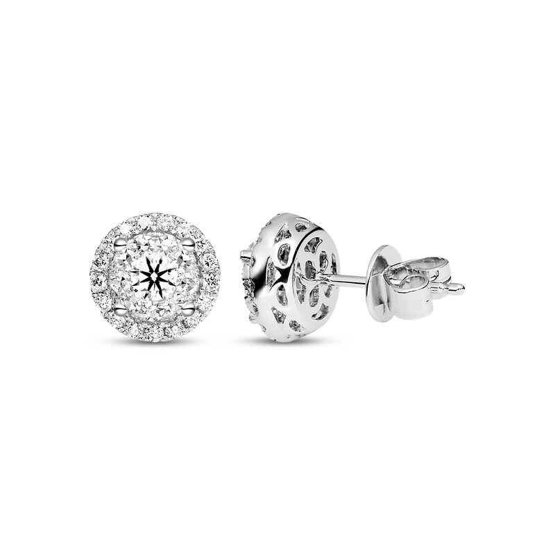 Diamond Earrings 3/4 ct tw Round-cut 14K White Gold