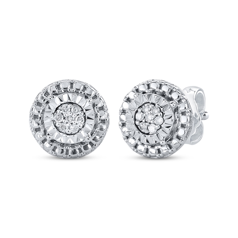 Main Image 1 of Diamond Earrings 1/20 ct tw Round-cut Sterling Silver