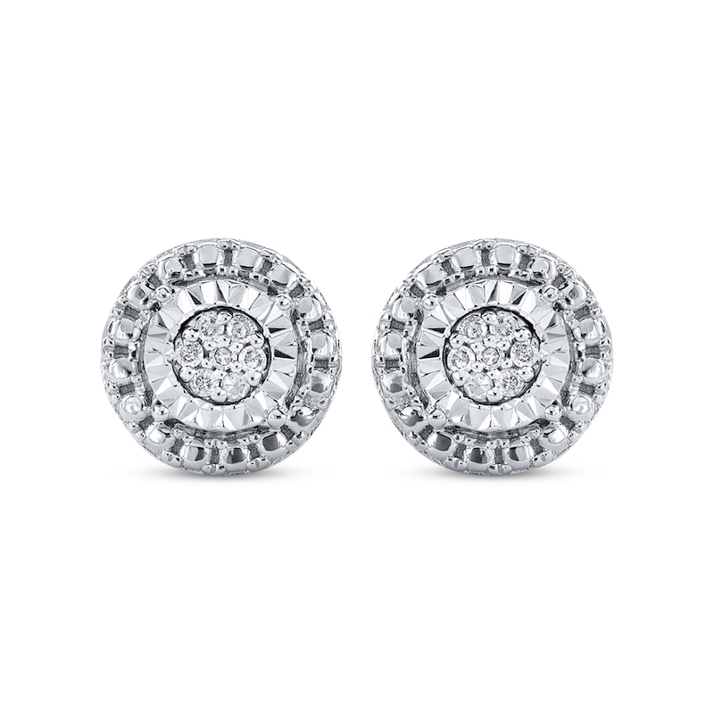 Main Image 2 of Diamond Earrings 1/20 ct tw Round-cut Sterling Silver