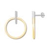 Thumbnail Image 2 of Diamond Circle & Bar Earrings 1/6 ct tw 10K Two-Tone Gold