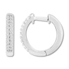 Thumbnail Image 2 of Diamond Hoop Earrings 1/4 ct tw Round-cut Sterling Silver