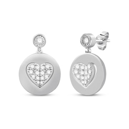 Signature Heart Diamond Earrings 1/3 ct tw Sterling Silver