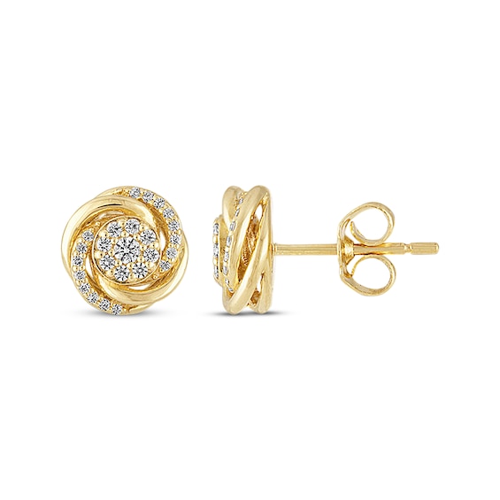 Diamond Earrings 1/4 ct tw Round-cut 10K Yellow Gold