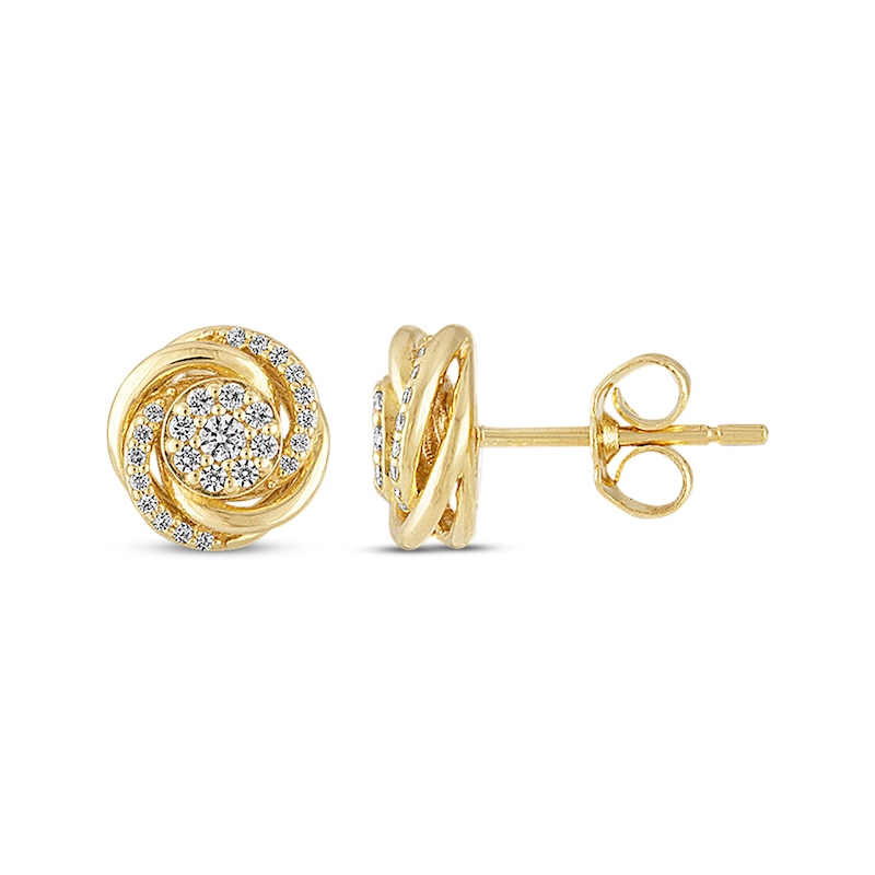 Diamond Earrings 1/4 ct tw Round-cut 10K Yellow Gold