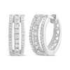 Diamond Hoop Earrings 1/4 ct tw Round-cut 10K White Gold