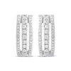 Diamond Hoop Earrings 1/4 ct tw Round-cut 10K White Gold