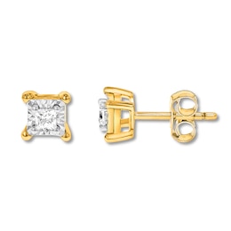 Diamond Solitaire Earrings 1/5 ct tw 10K Yellow Gold