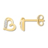 Thumbnail Image 1 of Heart Earrings with Diamonds 10K Yellow Gold