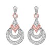 Thumbnail Image 2 of Diamond Earrings 1/4 ct tw Round Sterling Silver & 10K Rose Gold