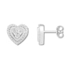Thumbnail Image 0 of Heart Earrings with Diamonds Sterling Silver
