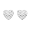 Thumbnail Image 1 of Heart Earrings with Diamonds Sterling Silver