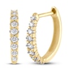 Thumbnail Image 0 of Diamond Hoop Earrings 1/4 ct tw Round-cut 10K Yellow Gold