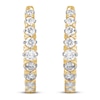 Thumbnail Image 1 of Diamond Hoop Earrings 1/4 ct tw Round-cut 10K Yellow Gold