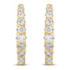 Thumbnail Image 1 of Diamond Hoop Earrings 1/4 ct tw Round-cut 10K Yellow Gold