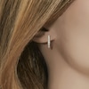 Thumbnail Image 2 of Diamond Hoop Earrings 1/4 ct tw Round-cut 10K Yellow Gold