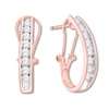 Thumbnail Image 0 of Diamond Hoop Earrings 1 ct tw Round-cut 10K Rose Gold