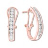 Thumbnail Image 0 of Diamond Hoop Earrings 1 ct tw Round-cut 10K Rose Gold