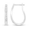 Thumbnail Image 0 of Diamond Hoop Earrings 1/4 ct tw Baguette 10K White Gold