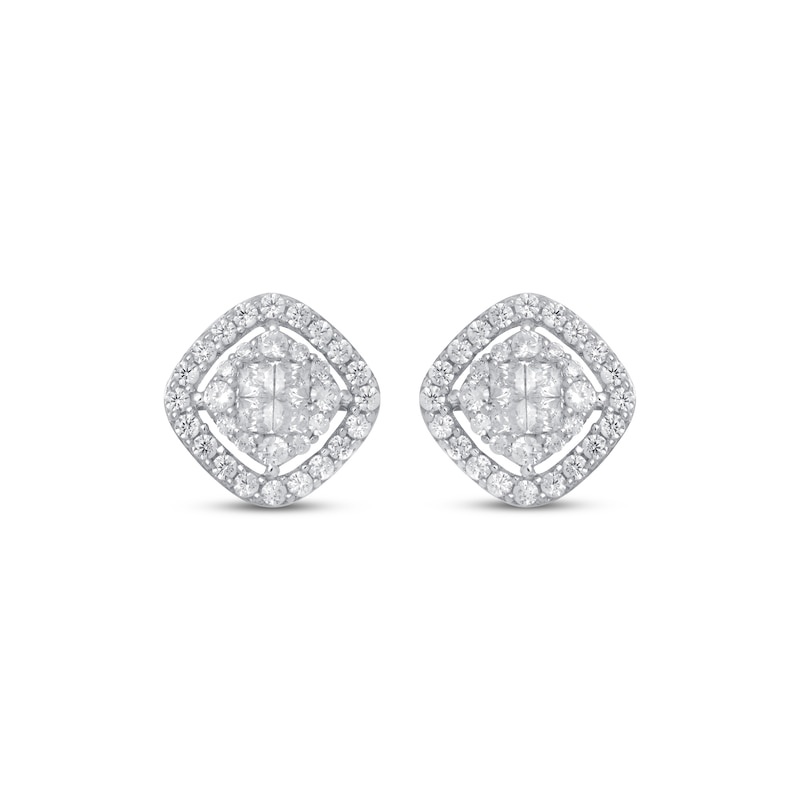 Diamonds Stud Earrings 1 ct tw 10K White Gold