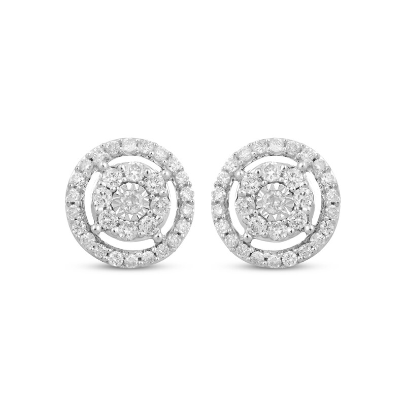 Main Image 2 of Diamond Stud Earrings 1/2 ct tw 10K White Gold