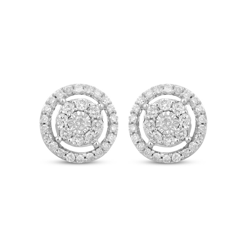 Diamond Stud Earrings 1/2 ct tw 10K White Gold