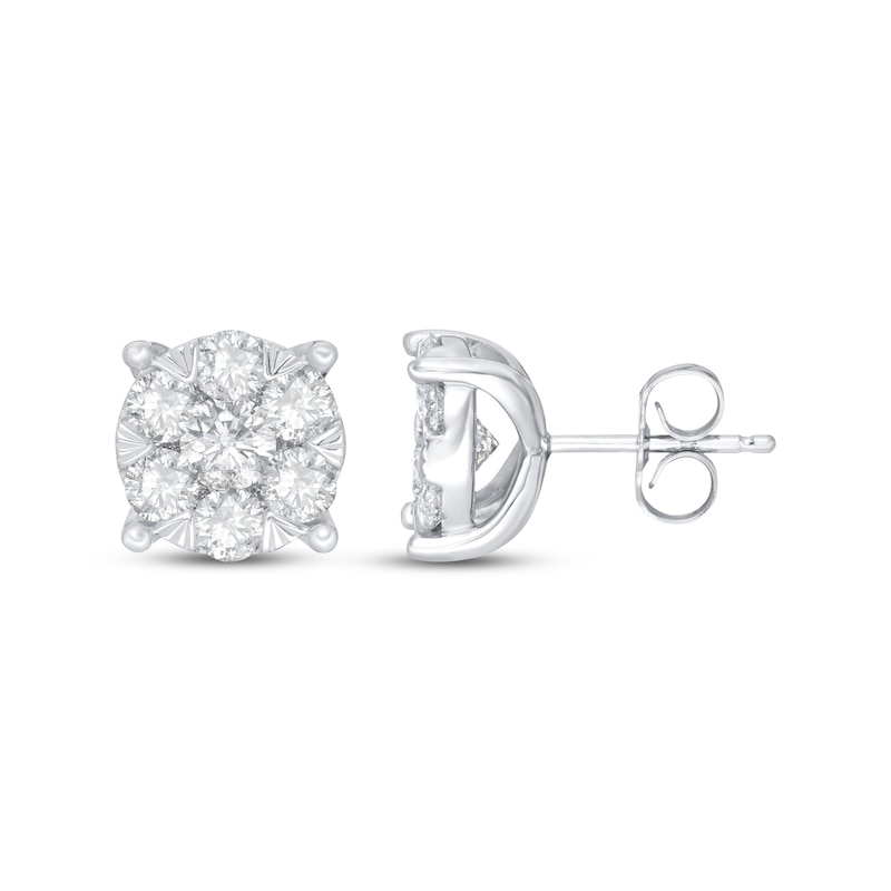 Main Image 3 of Diamond Fashion Stud Earrings 1 1/2 ct tw 10K White Gold