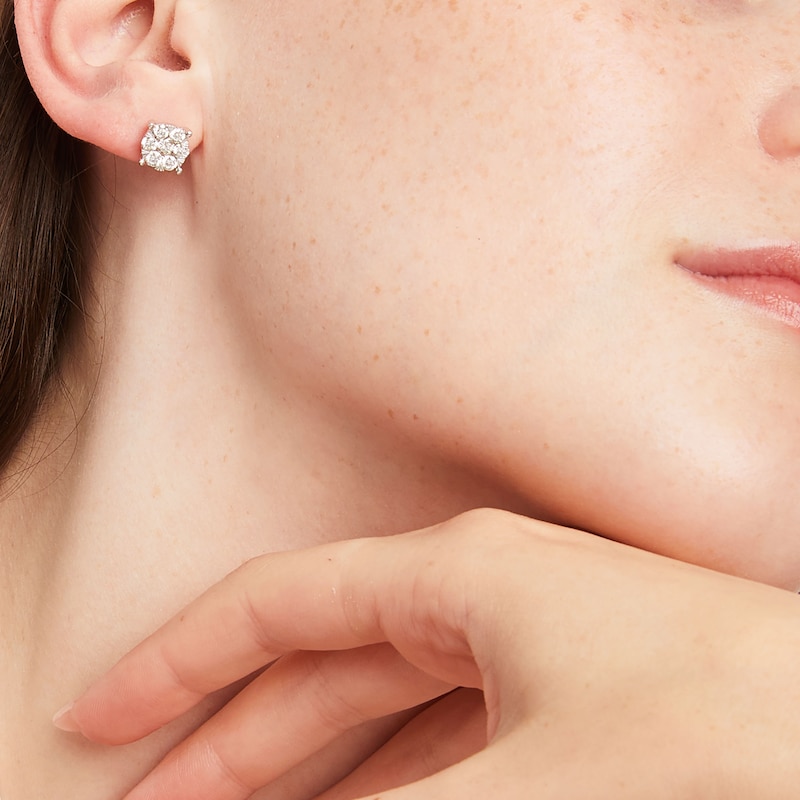 Main Image 4 of Diamond Fashion Stud Earrings 1 1/2 ct tw 10K White Gold