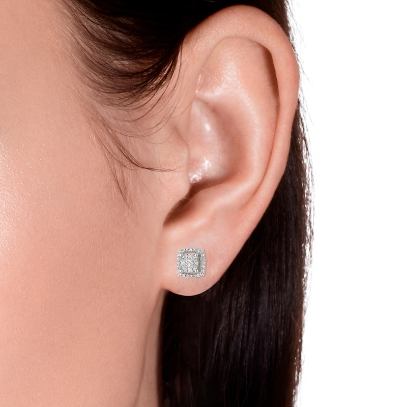 Main Image 3 of Diamond Stud Earrings 1/4 ct tw 10K White Gold