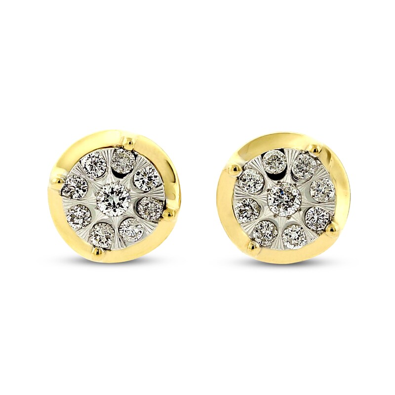Main Image 2 of Diamond Stud Earrings 1/4 ct tw 10K Two-tone Gold