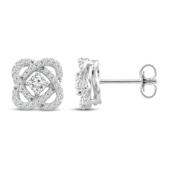 Center of Me Diamond Stud Earrings 1/ ct tw 10K White Gold