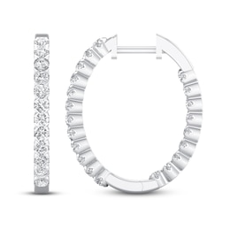 KAY Lab-Grown Diamonds Hoop Earrings 1-1/2 ct tw 14K White Gold