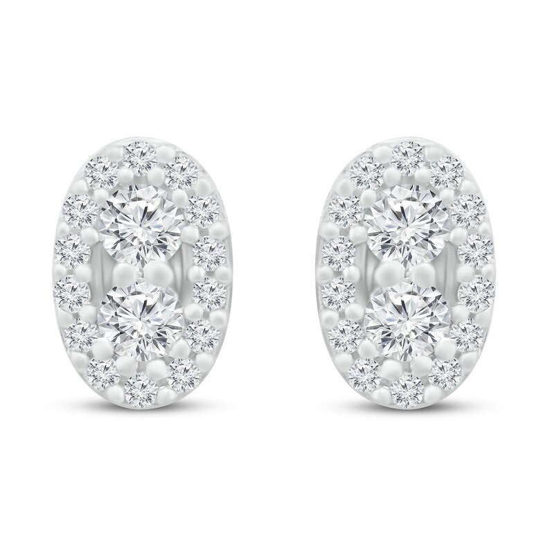 Main Image 3 of Diamond Stud Earrings 1/4 ct tw Round-cut 10K White Gold